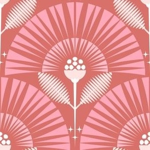 Dreamy Boho Garden / Art Deco / Floral / Rose Pink / Small