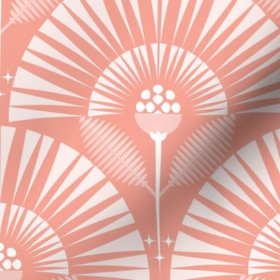 Dreamy Boho Garden / Art Deco / Geometric /  Floral / Peach / Medium