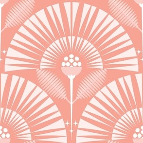 Dreamy Boho Garden / Art Deco / Floral / Peach / Medium