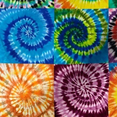 tie dye patchwork 3.5 inch squares
