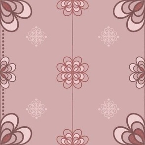 Dusky Pink Geometric Floral - Large