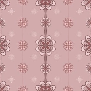 Dusky Pink Geometric Floral - Medium