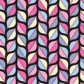 Vibrant pink, blue and white ogee geometric pattern