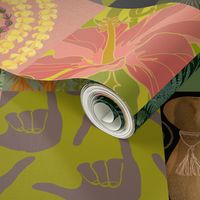 Hawaiian Patchwork Quilt Greens 5 inch