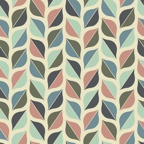 Abstract ogee geometric print in soft, muted colors