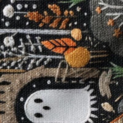 Spooky Ghost Houses Embroidery Rotated - XL Scale