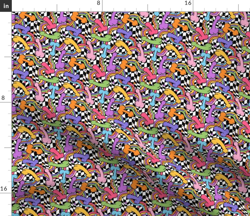 Pastel Peens with Rainbows Groovy BG - XS Scale