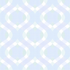 Retro Periwinkle Blue and Green  Geometric Print