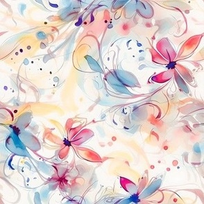 Elegant Flowers Watercolor - Ditsy Floral Painting