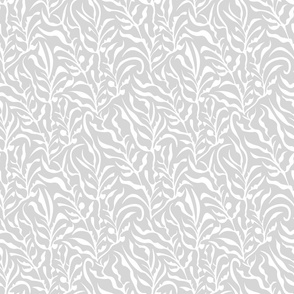 Abstract Flowing Leaves Botanical - Dove Grey