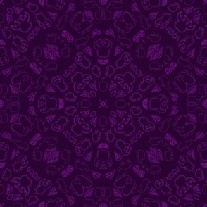 Abstract Doodle Bugs Mosaic in Purple