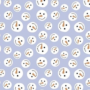 Little snowmen smileys - winter cuteness on soft blue