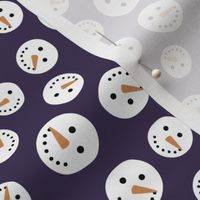 Little snowmen smileys - winter cuteness on navy blue