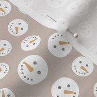 Little snowmen smileys - winter cuteness on tan