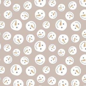 Little snowmen smileys - winter cuteness on tan