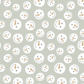 Little snowmen smileys - winter cuteness on mist green
