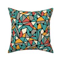 Abstract Geometric Modern Pattern / Modern Mid Century Cold Version / Medium Scale