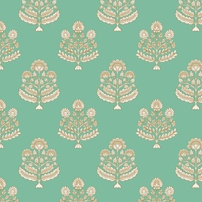 indian floral-block-neptune green-medium scale