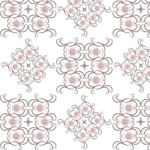 CROSSHATCH DAMASK SMALL - COLLINWOOD KITCHEN COLLECTION (GRAY AND PINK)