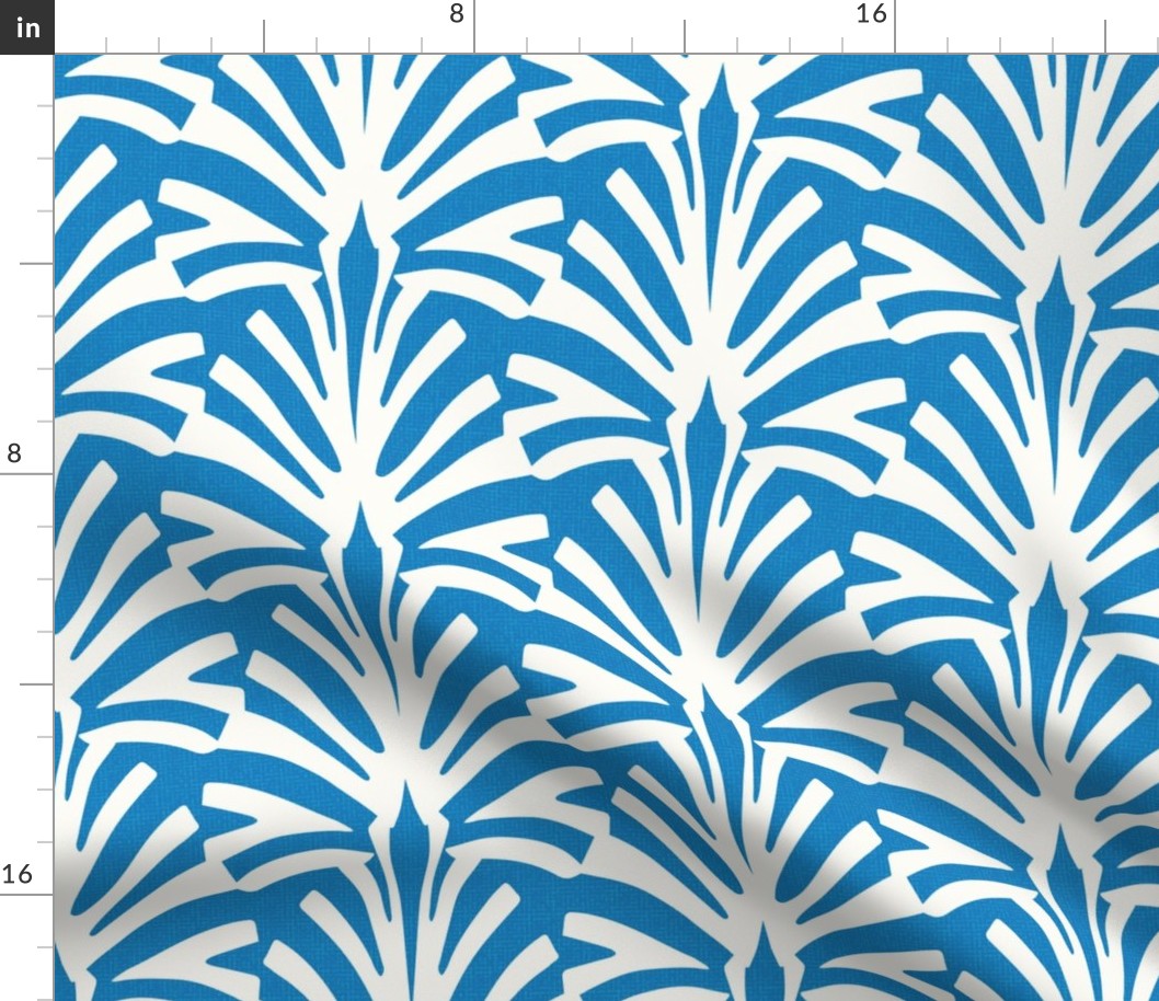 Art Deco Abstract Zebra Moth blue white large 12 wallpaper scale by Pippa Shaw