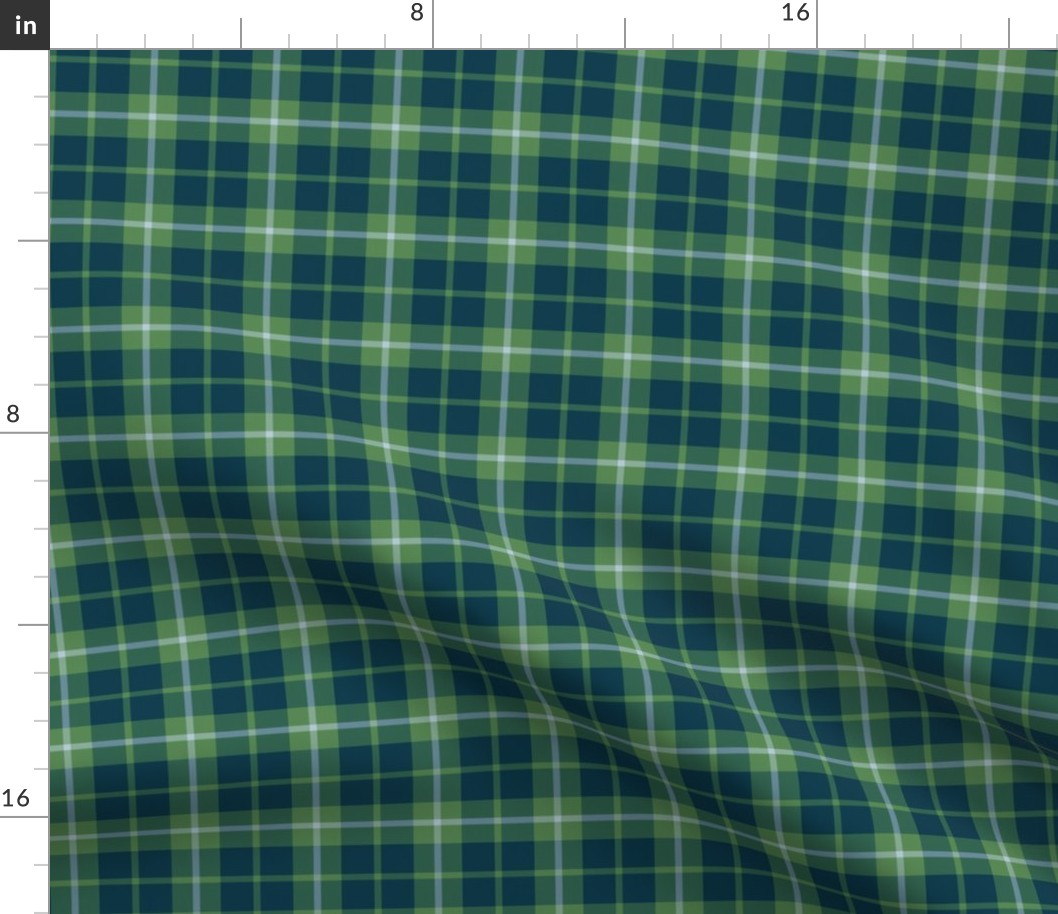 Plaid green and blue