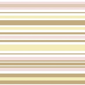 East Fork Piglet and Butter Horizontal Stripes // Pink, Yellow, Dark Khaki Brown (Coffee) and White // V1 // JUMBO Scale - 150 DPI 