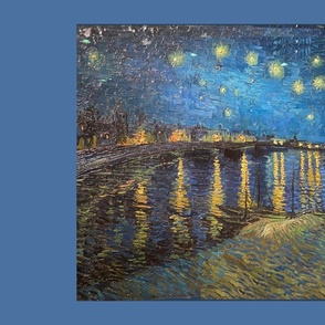 Van Gogh Starry Night Over the Rhone Oil Details Fat Quarter Tea Towel Design