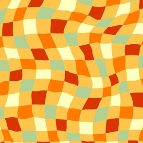 Retro Wavy Checker Pattern