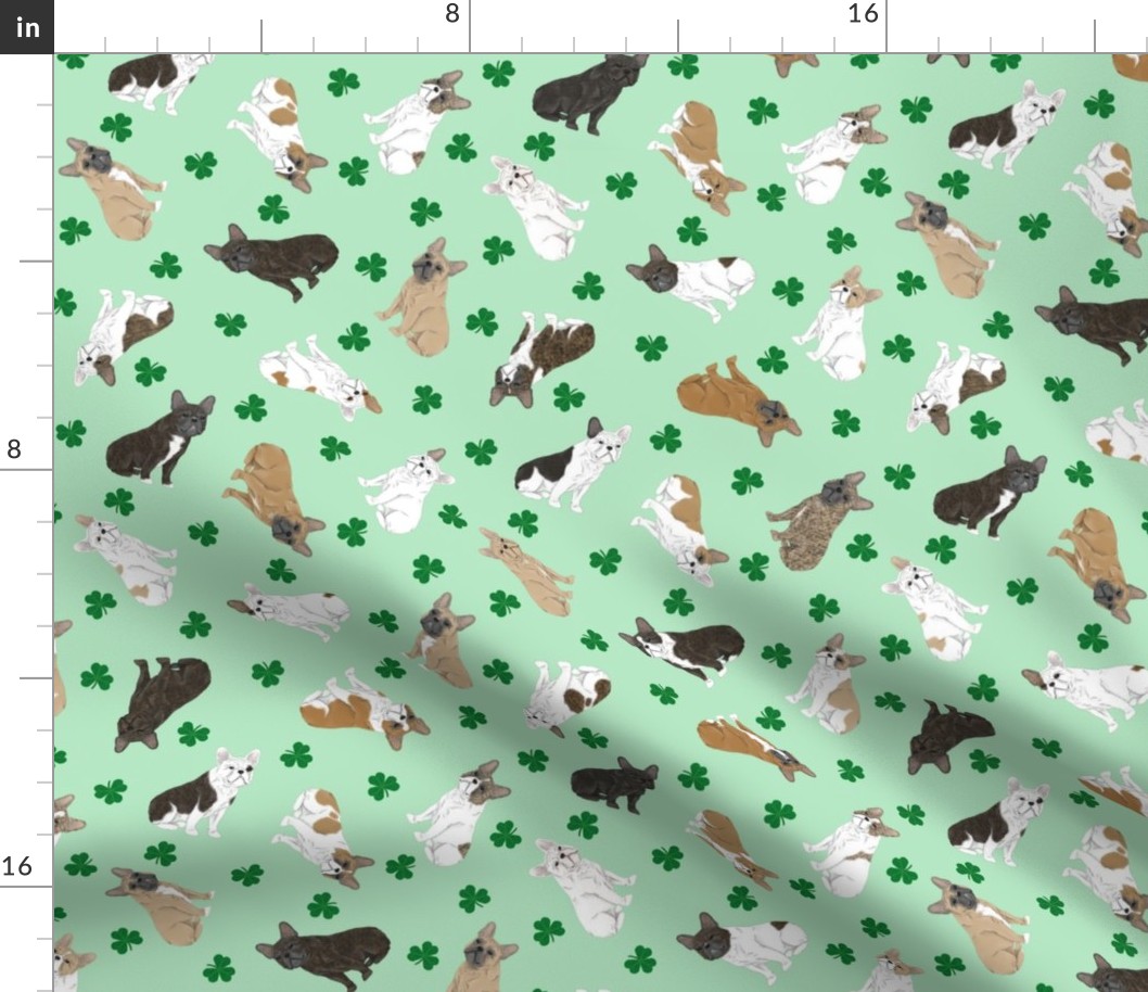 Tiny assorted French Bulldogs - shamrocks