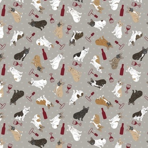 Tiny assorted French Bulldogs - wine