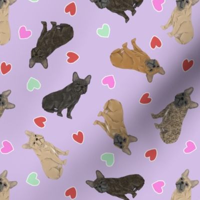 Tiny French Bulldogs - Valentine hearts