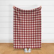 Buffalo Plaid 2 inch  Claret Red and Lt Gray