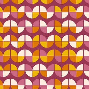 Retro geometric tulips (12") - yellow, pink, purple (ST2022RGT)