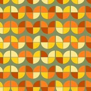 Retro geometric tulips (12") - yellow, orange, green (ST2022RGT)