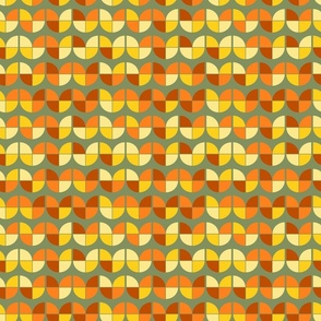 Retro geometric tulips (6") - yellow, orange, green (ST2022RGT)