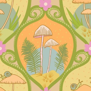 Mushrooms and Snails Pattern 
