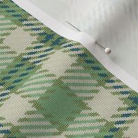 Nine Patch Plaid in Mint Cream and Teal