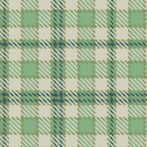 Nine Patch Plaid in Mint Cream and Teal