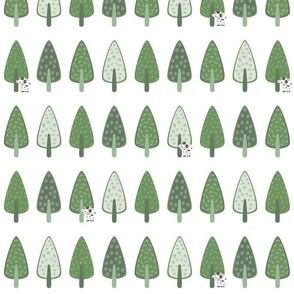Green Trees with Cows Crib Sheet