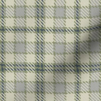 Nine Patch Plaid in Sage Green Cream and Grays