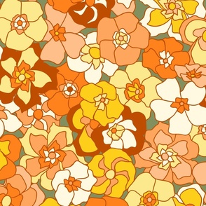 Retro Floral (28") - orange, green, yellow (ST2022RF)