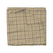 Nine Patch Plaid in Brown Cream and Pale Lemon Yellow
