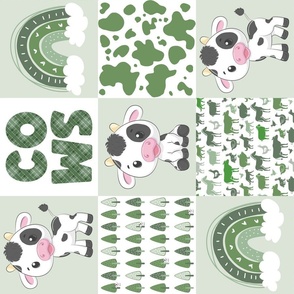 Green Cows Farm Patchwork Rotated