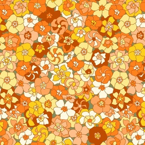 Retro Floral (14") - orange, green, yellow (ST2022RF)