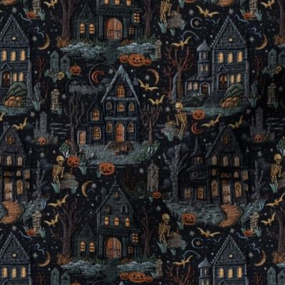 Haunted House Halloween Embroidery- Small Scale