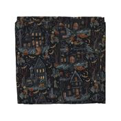 Haunted House Halloween Embroidery- XL Scale