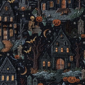 Haunted House Halloween Embroidery- XL Scale