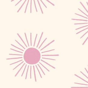 Sunshines - Pink on Cream (jumbo scale)