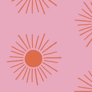 Sunshines - Orange on Pink (jumbo scale)
