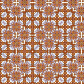 Earthy Orange Blossom Geometric Cross